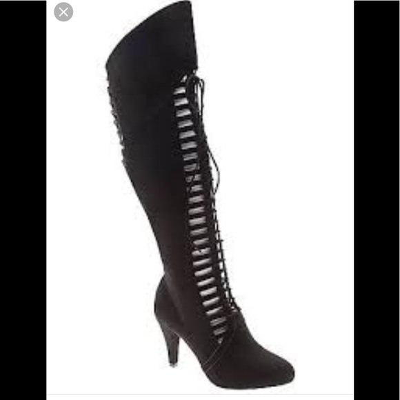 Lane Bryant Shoes - Lane Bryant faux suede heeled boots 7 ( 1 hr sale)